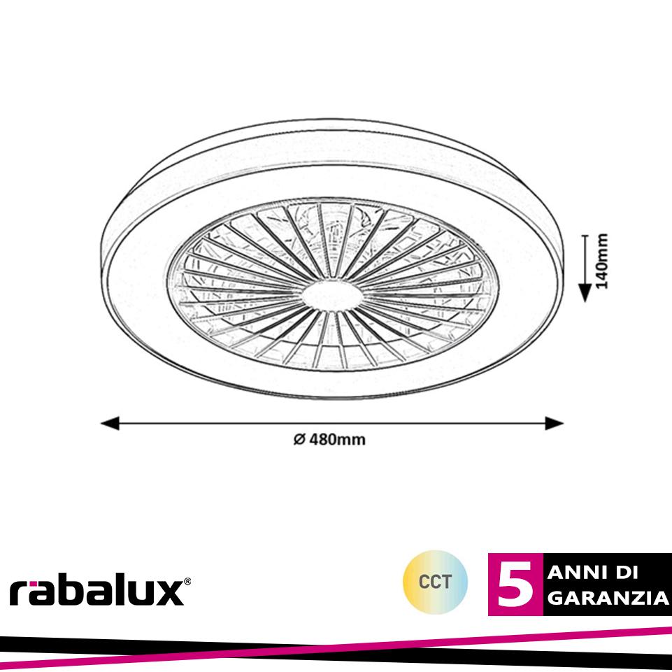 DALFON2.IND.FAN-ASSISTED, LED40W, D48CM CCT 3000-4000-6500K