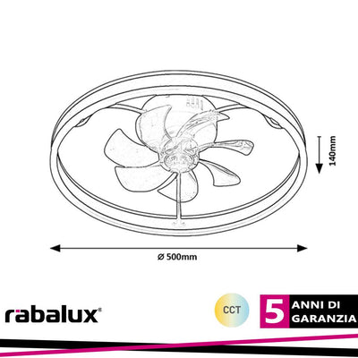 FANFY,IND.FAN-ASSISTED, LED40W, D50CM CCT 3000-4000-6500K