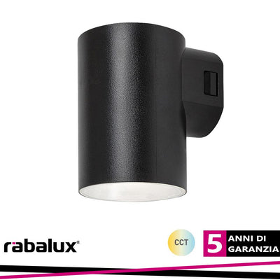 URFA,OUTD.WALL,LED9W,H11,5CM BLACK ROUND CCT 3000-4000-6500