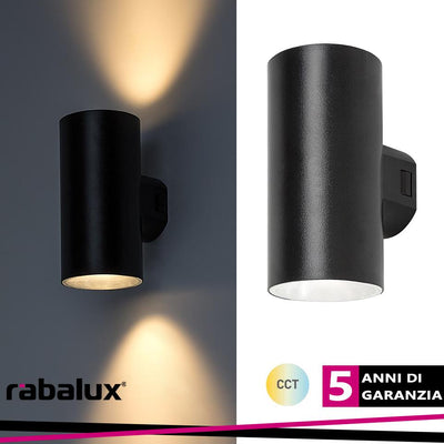 URFA,OUTD.WALL, LED18W,H16CM,BLACK,ROUND CCT 3000-4000-6500