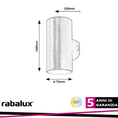 URFA,OUTD.WALL, LED18W,H16CM,BLACK,ROUND CCT 3000-4000-6500