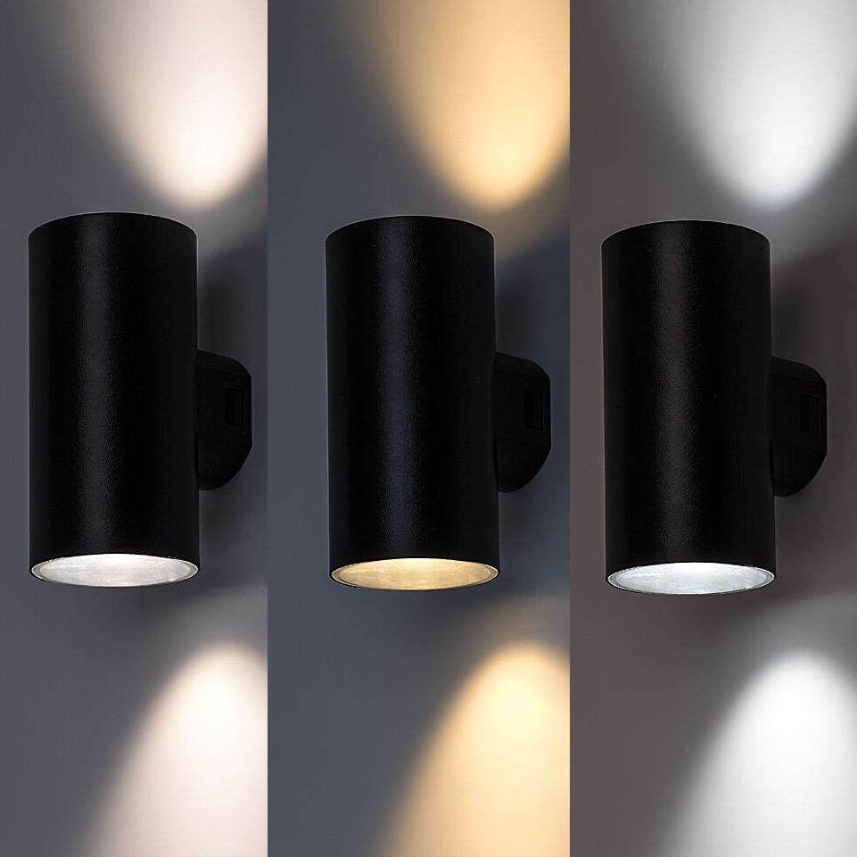 URFA,OUTD.WALL, LED18W,H16CM,BLACK,ROUND CCT 3000-4000-6500