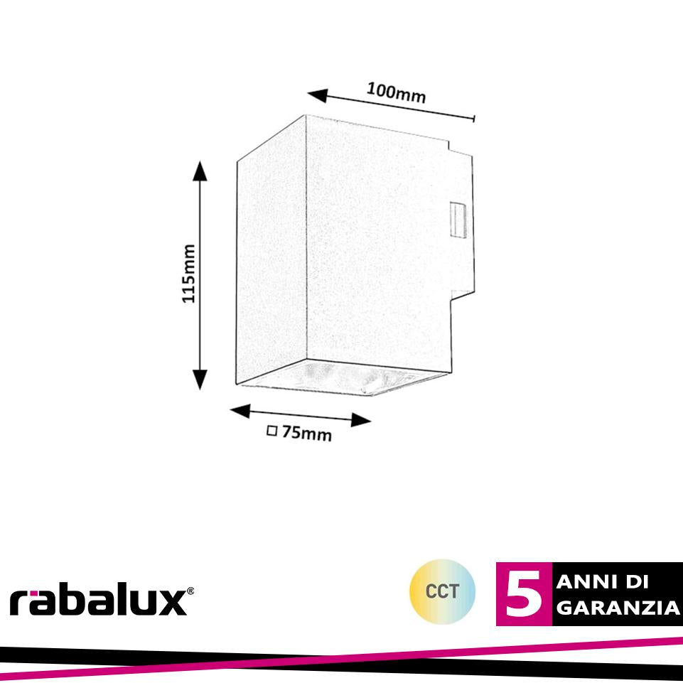 URFA WALL 9W LED BLACK SQUARE  CCT 3000-4000-6500K 900LM