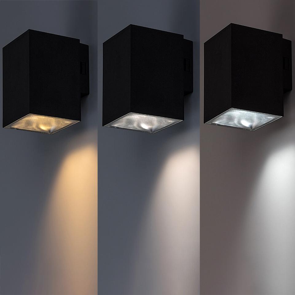 URFA WALL 9W LED BLACK SQUARE  CCT 3000-4000-6500K 900LM