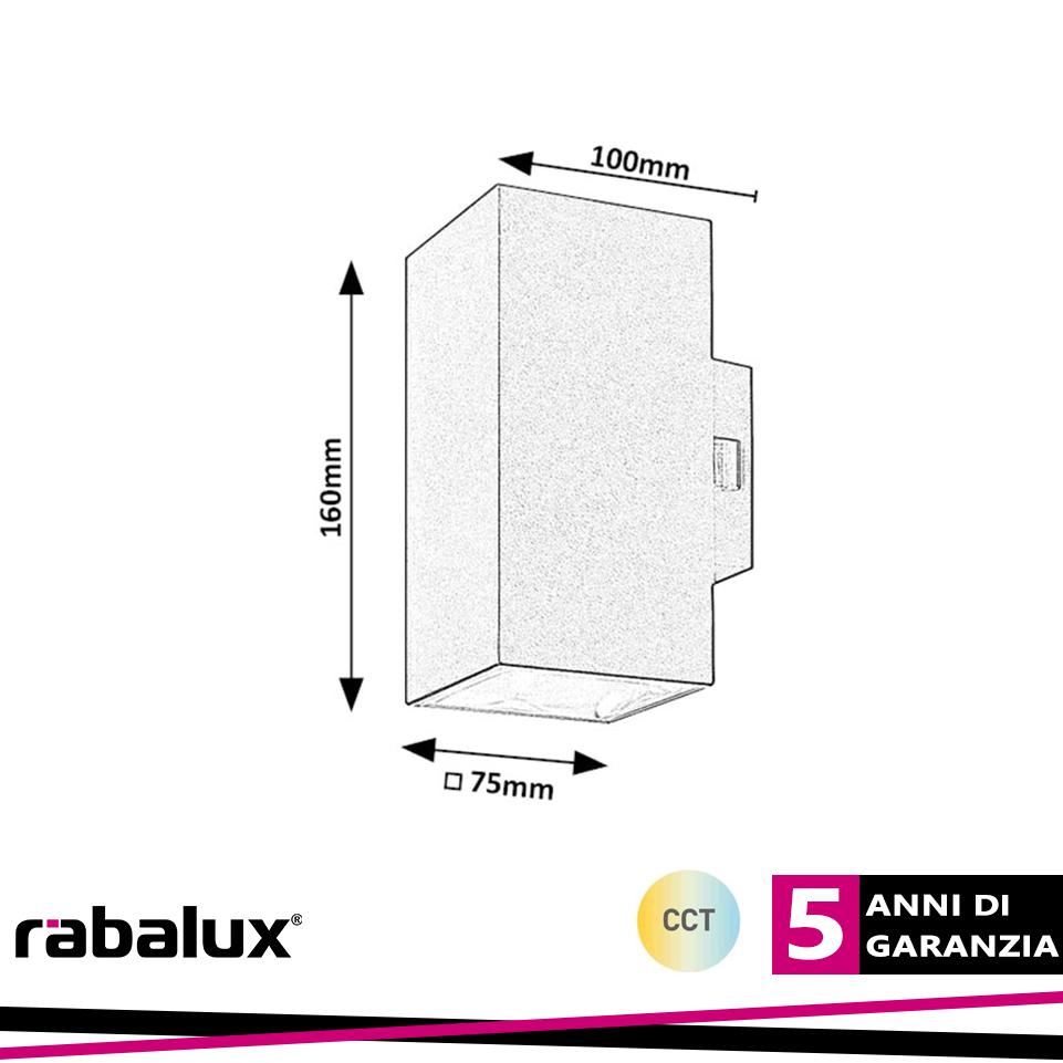 URFA WALL 18W LED SQUARE BLACK CCT 3000-4000-6500K 1800LM