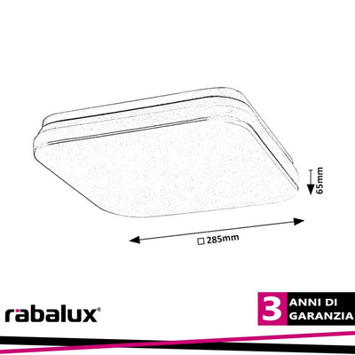 LOWAR,OUTD.CEIL. 18W, D28,5CM, SQUARE