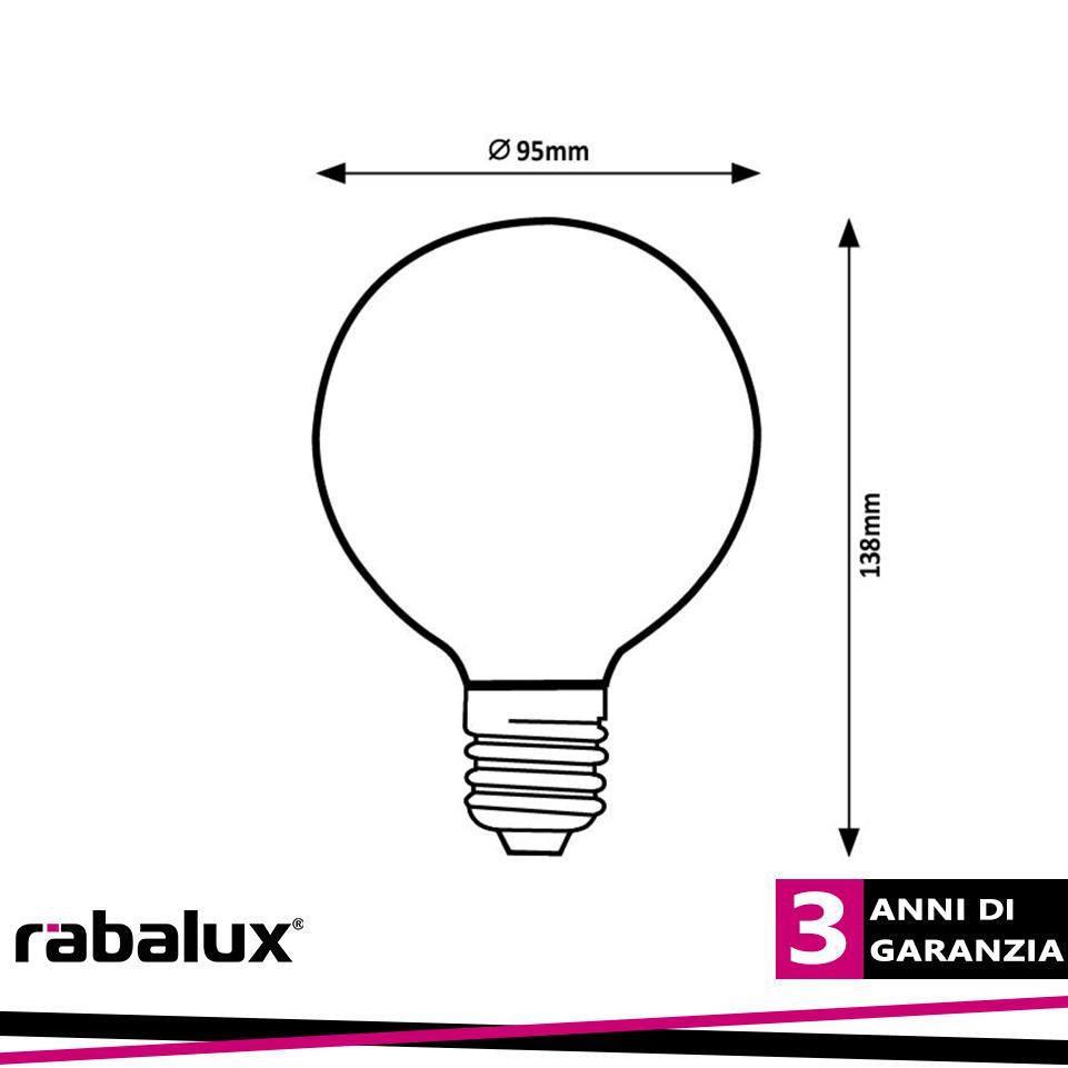 FIL. LED, E27 G95, 7W, 870LM, 4000K