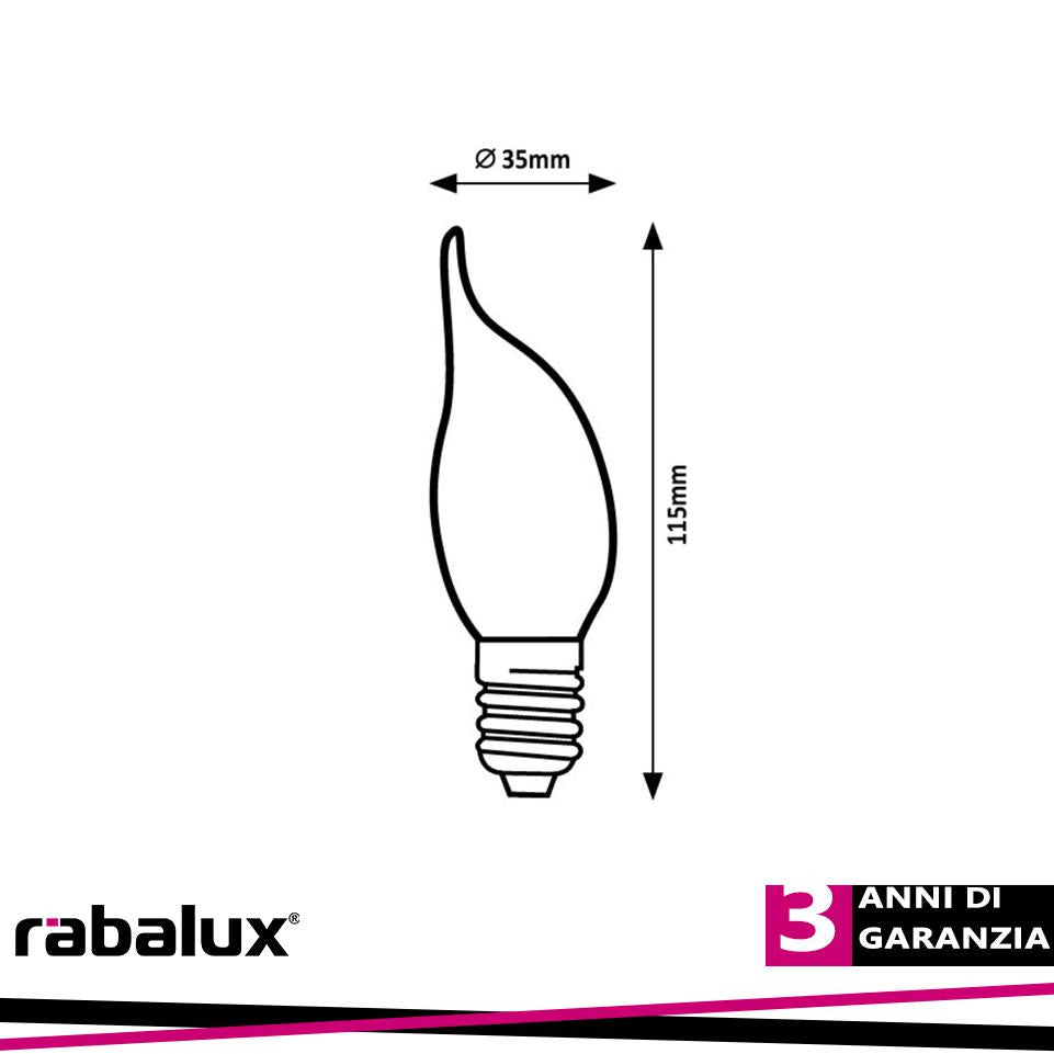 FIL. LED, E14 CF35, 4W, 380LM, 4000K