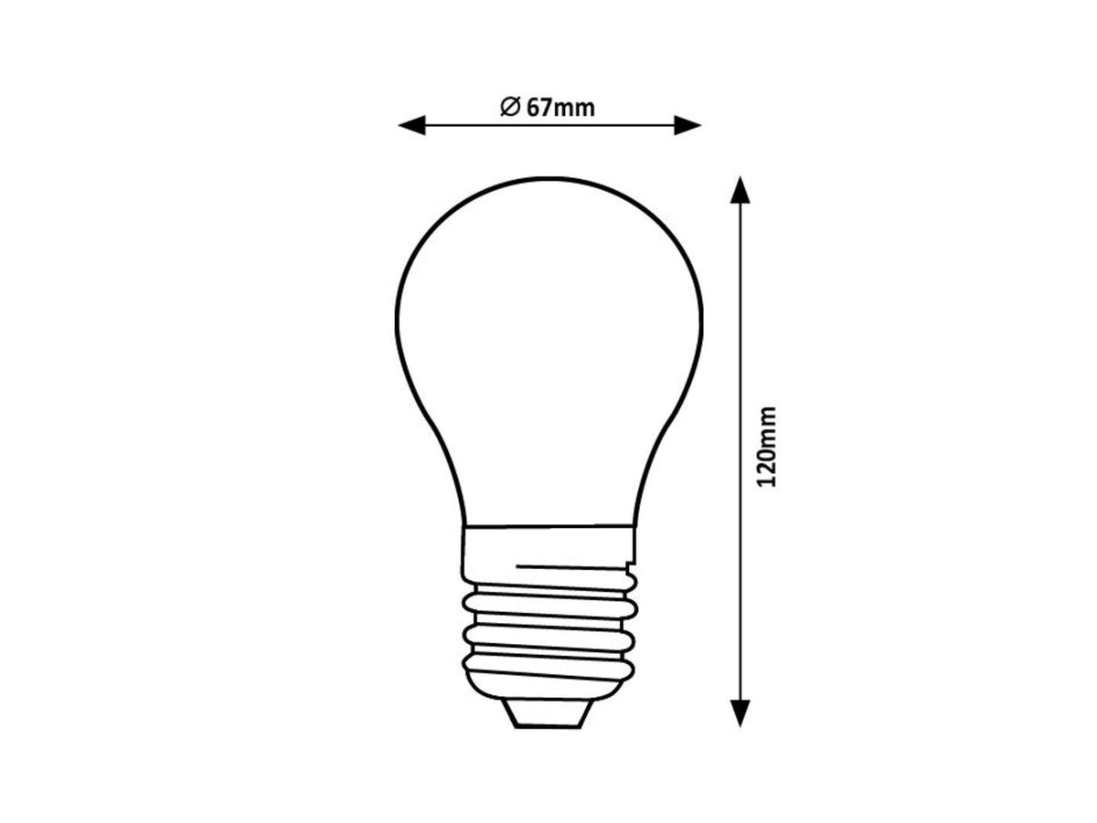 FIL. LED, E27 A67, 12W, 2000LM, 3000K