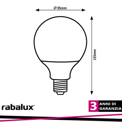 SMD LED, E27 G95, 15W, 1521LM, 2700K