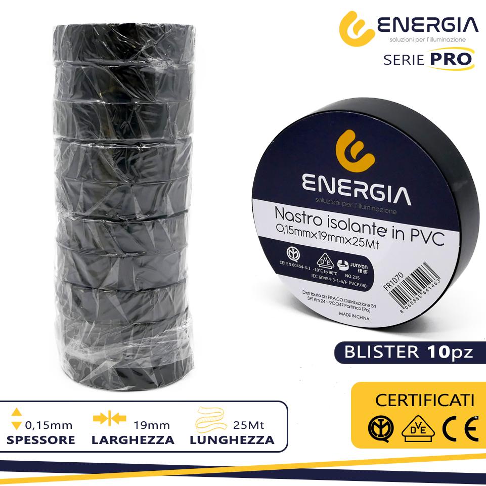 NASTRO ISOLANTE IN PVC 19MMX25MT NERO IMQ DVE
