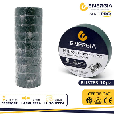 NASTRO IN PVC 19MMX25MT VERDE IMQ VDE