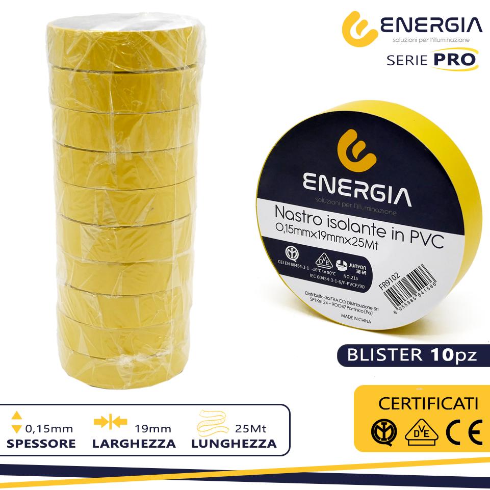 NASTRO ISOLANTE IN PVC 19MMX25MT GIALLO IMQ VDE