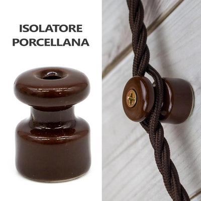 ISOLATORE PORCELLANA MARRONE   18X20 K101