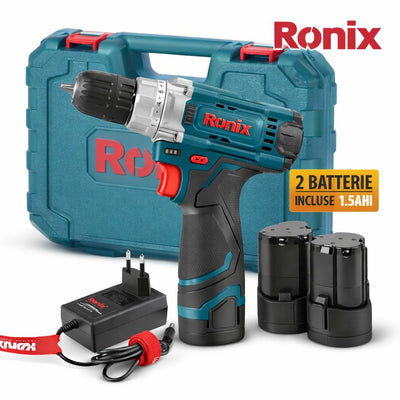 TRAPANO AVVITATORE A BATTERIA  12V 2VELOCITA 10MM CON 2 BATT