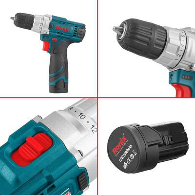 TRAPANO AVVITATORE A BATTERIA  12V 2VELOCITA 10MM 26N.M