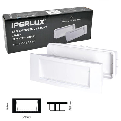 LAMPADA EMERGENZA CON KIT INCASSO IP40 20W 120LM