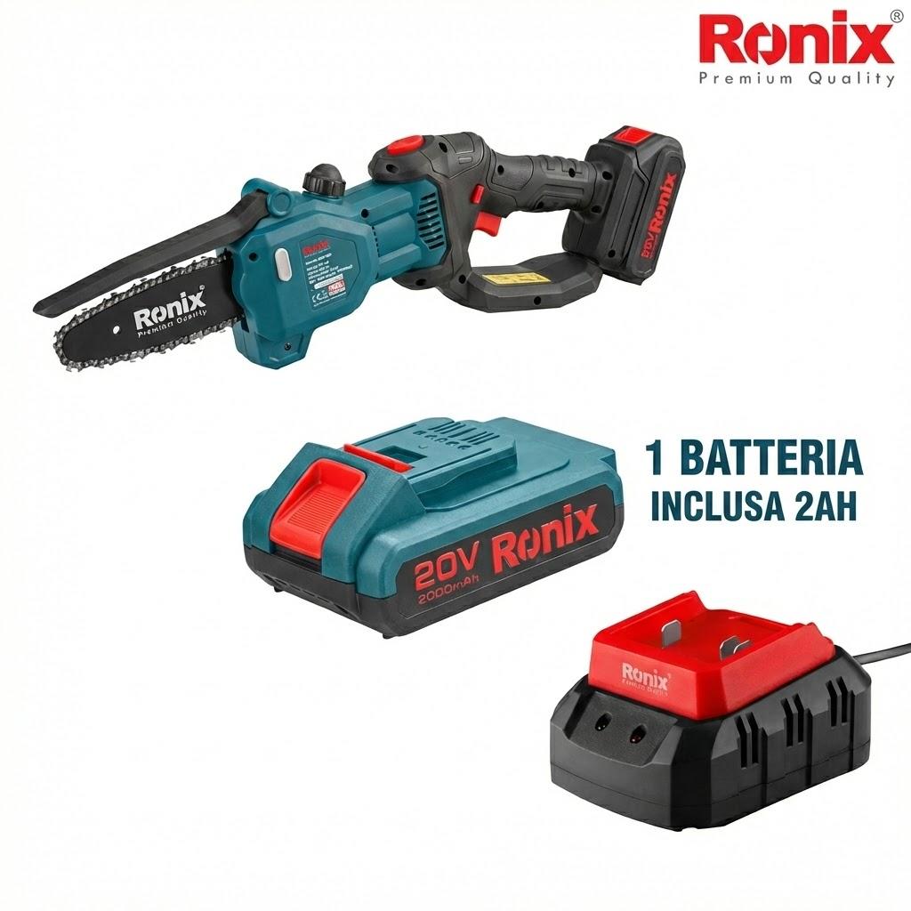 MOTOSEGA 20V CON BATTERIA DA 2AH LAMA DA 15CM