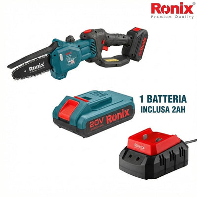 MOTOSEGA 20V CON BATTERIA DA 2AH LAMA DA 15CM