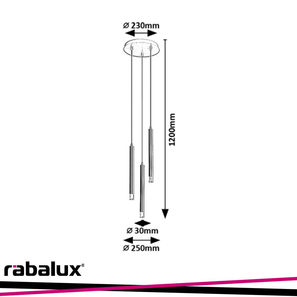 RAMIRA,IND.PEND.G9 3XMAX5W, D25CM, BLACK