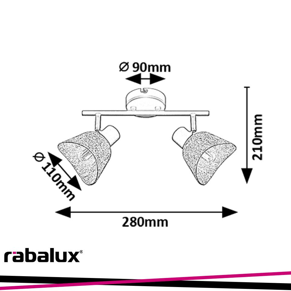 FARELIA,IND.CEIL. E14 2XMAX10W, L28CM