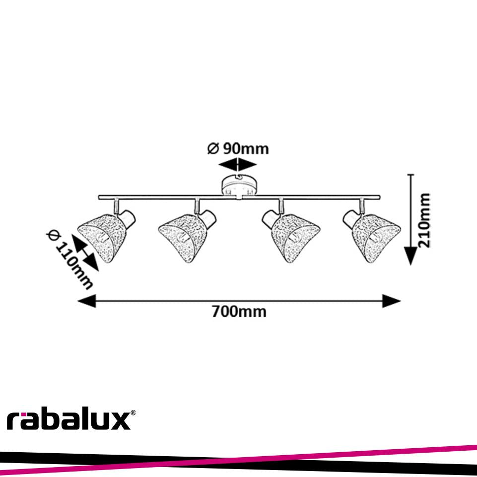 FARELIA,IND.CEIL. E14 4XMAX10W L70CM