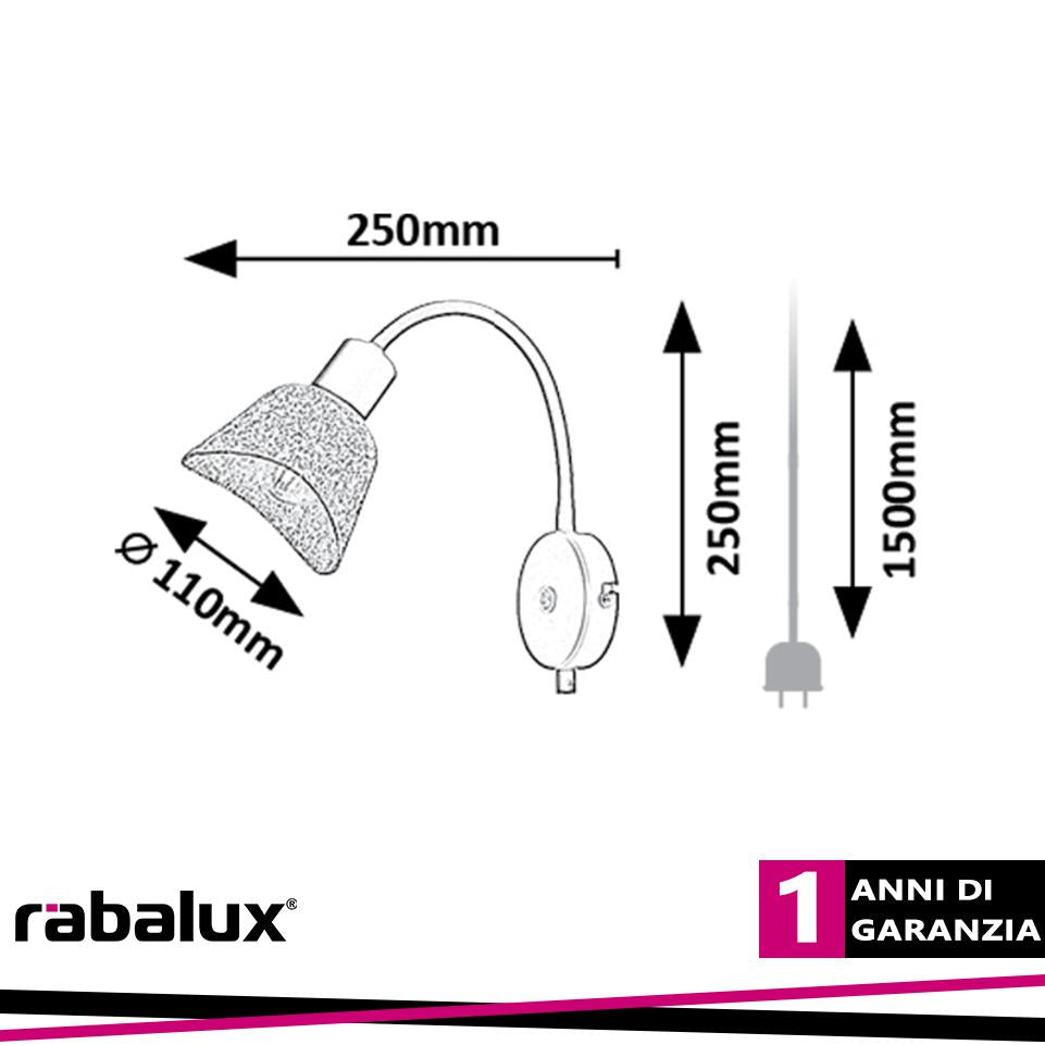 FARELIA,IND.WALL, E14 1XMAX10W, H25CM