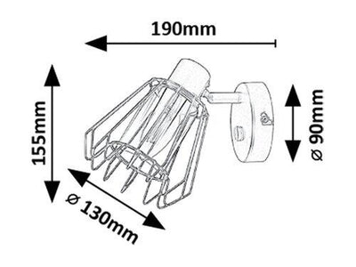 EMERENCIA,IND.WALL, E14 1XMAX40W, L19CM
