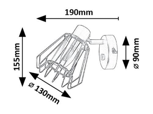EMERENCIA,IND.WALL, E14 1XMAX40W, L19CM