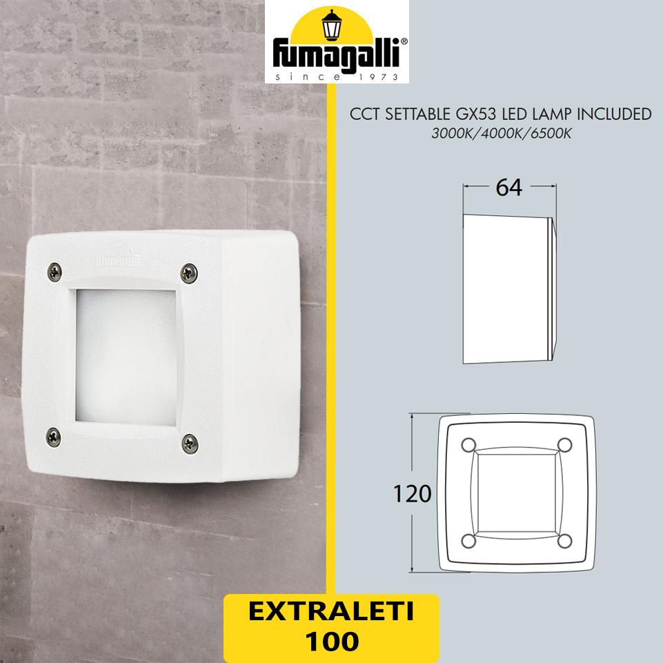 EXTRALETI 100 SQUARE BIANCO OPALE GX53 CCT