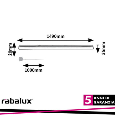 BAREG CABLIGHT T5 LED 20W 150CM CCT (3000-4000K) WHITE