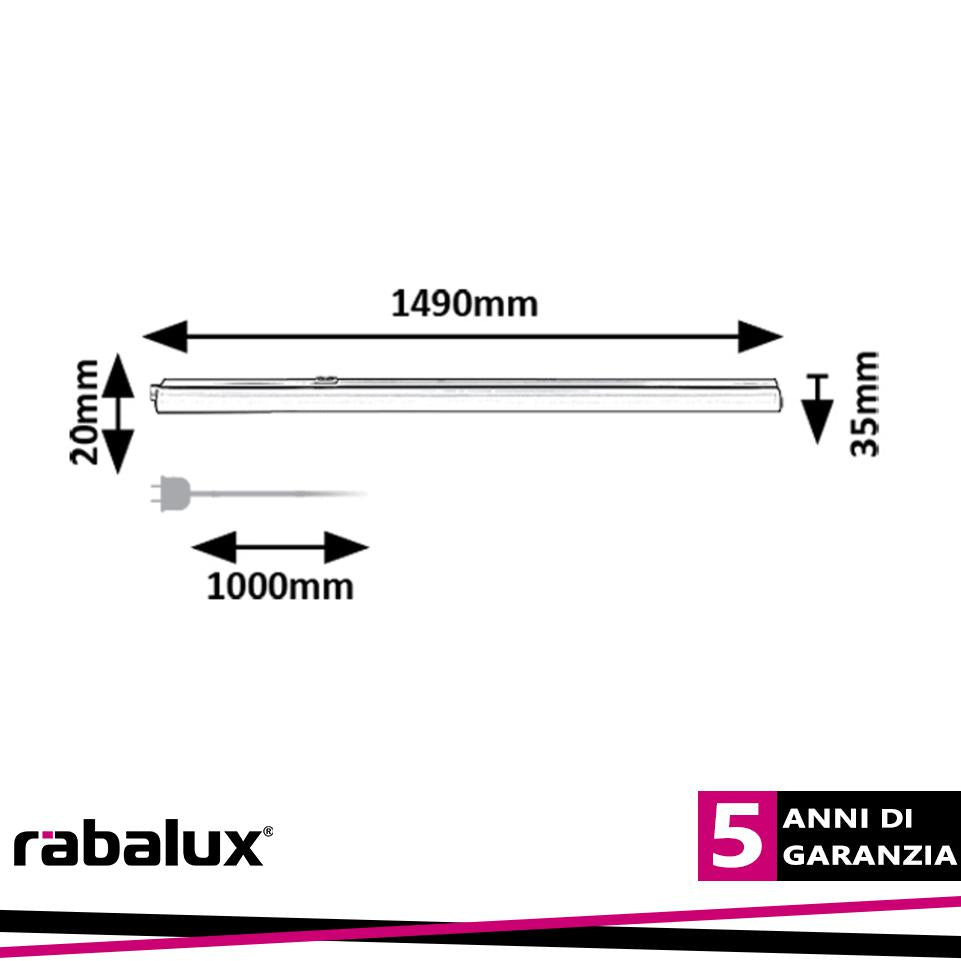 BAREG CABLIGHT T5 LED 20W 150CM CCT (3000-4000K) BLACK