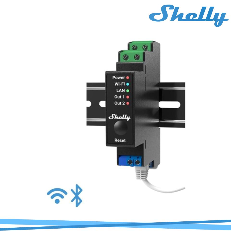 SHELLY PRO 2PM RELE WIFI 2CH DIN CON MISURAZIONE CONSUMI