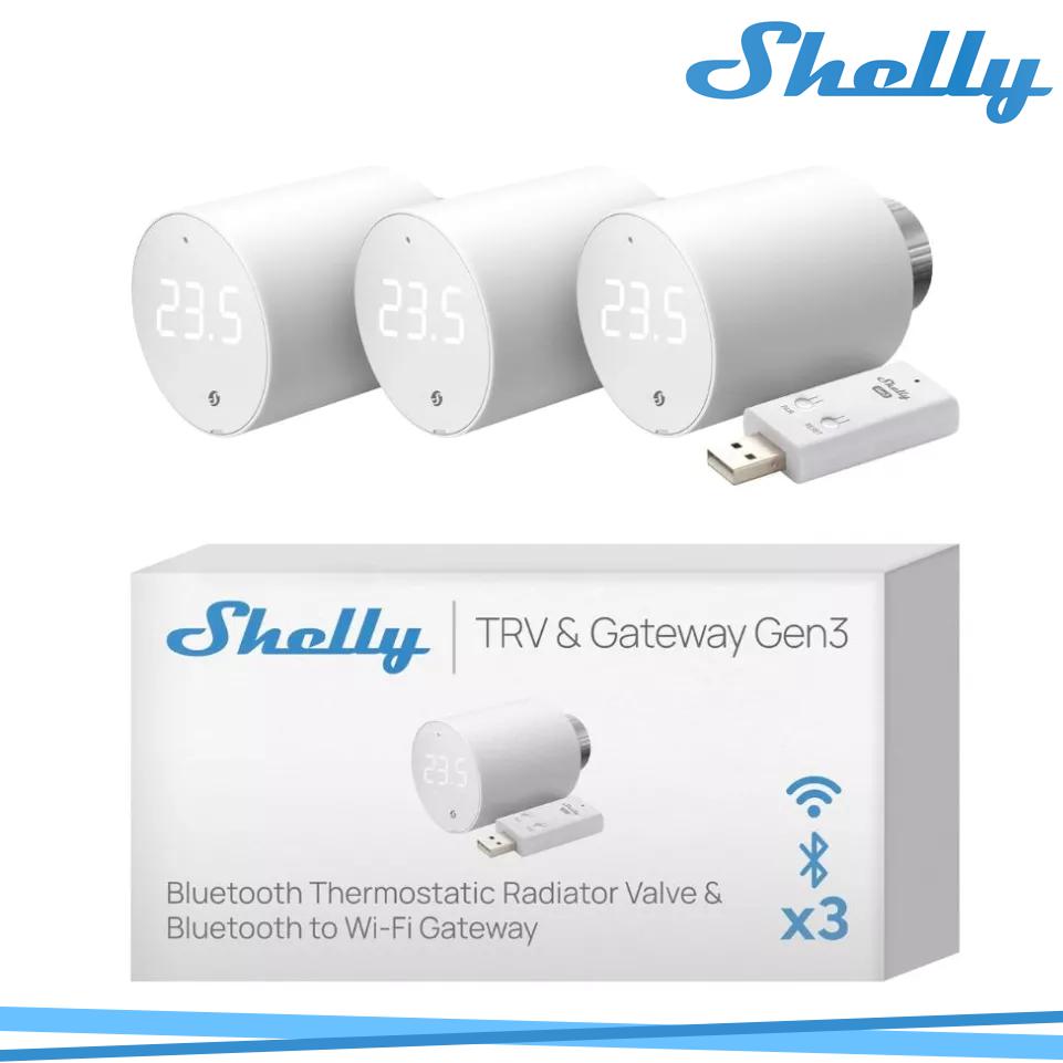SHELLY BLU TRV 3-PACK 3 X BLU  TRV + 1 X BLU GATEWAY GEN3