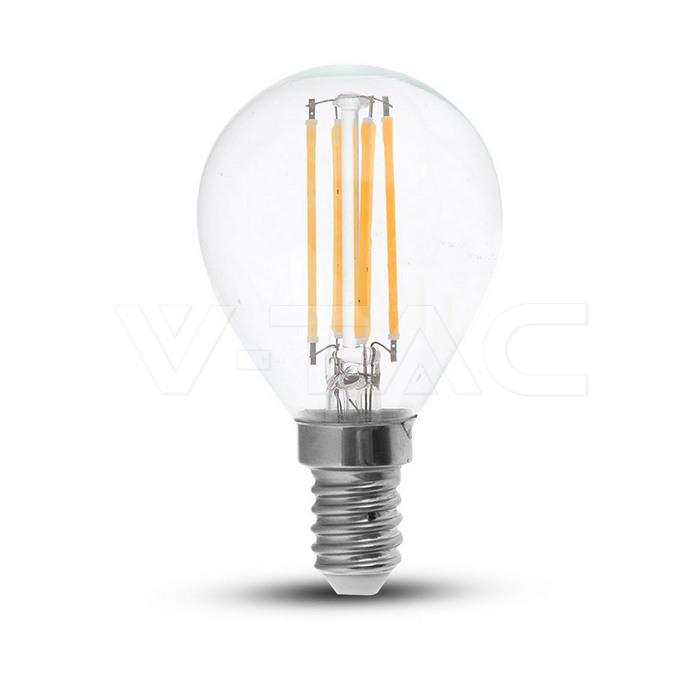 6W P45 LAMPADINA A FILAMENTO VETRO TRASPARENTES 3000K E14
