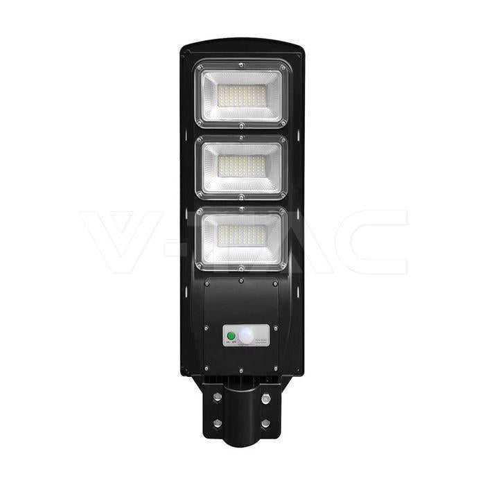 ARMATURA STRADALE LED 12W CON PANNELLO SOLARE E TELECOMANDO, SENSORE RADAR E BATTERIA LIFEPO4 6000K IP65
