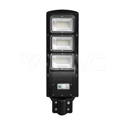 ARMATURA STRADALE LED 12W CON PANNELLO SOLARE E TELECOMANDO, SENSORE RADAR E BATTERIA LIFEPO4 6000K IP65