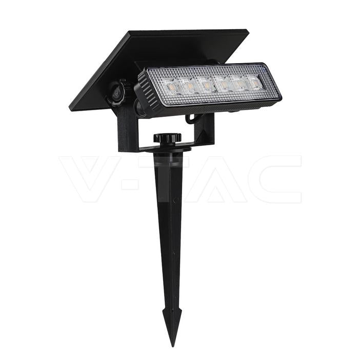 MINI FARETTO LED DA PARETE SOLARE DA 0,9 W, CORPO NERO 2 IN 1, 3000 K, IP65