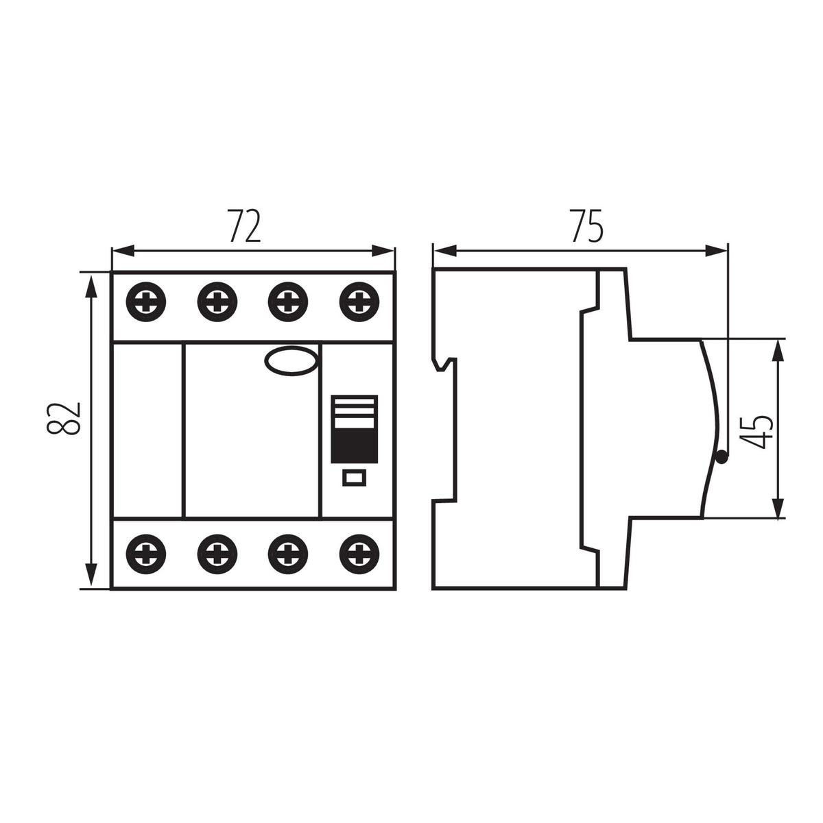 INTERRUTTORE DIFFERENZIALE, 4P KRD10-4/40/30-AC - KANLUX