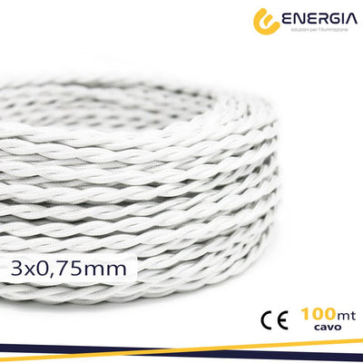 TRECCIA SETA BIANCA 3X0,75MM