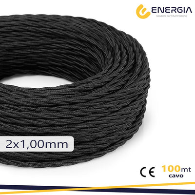 TRECCIA SETA NERA 2X1MM