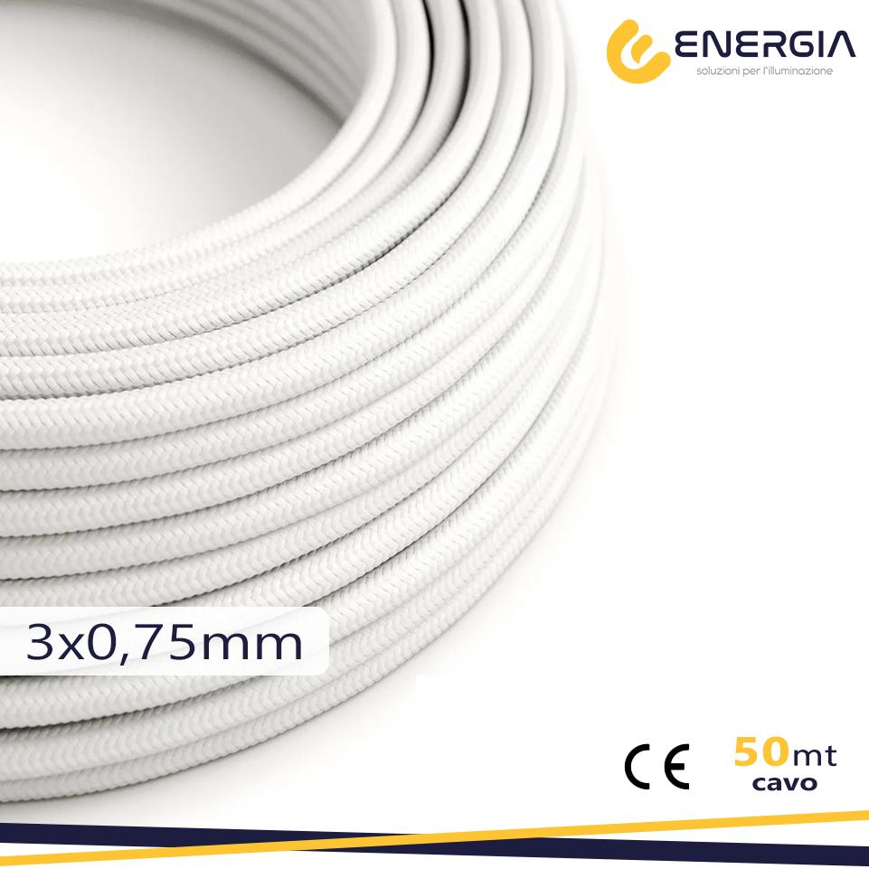 CAVO SETA BIANCO 3X0,75MM