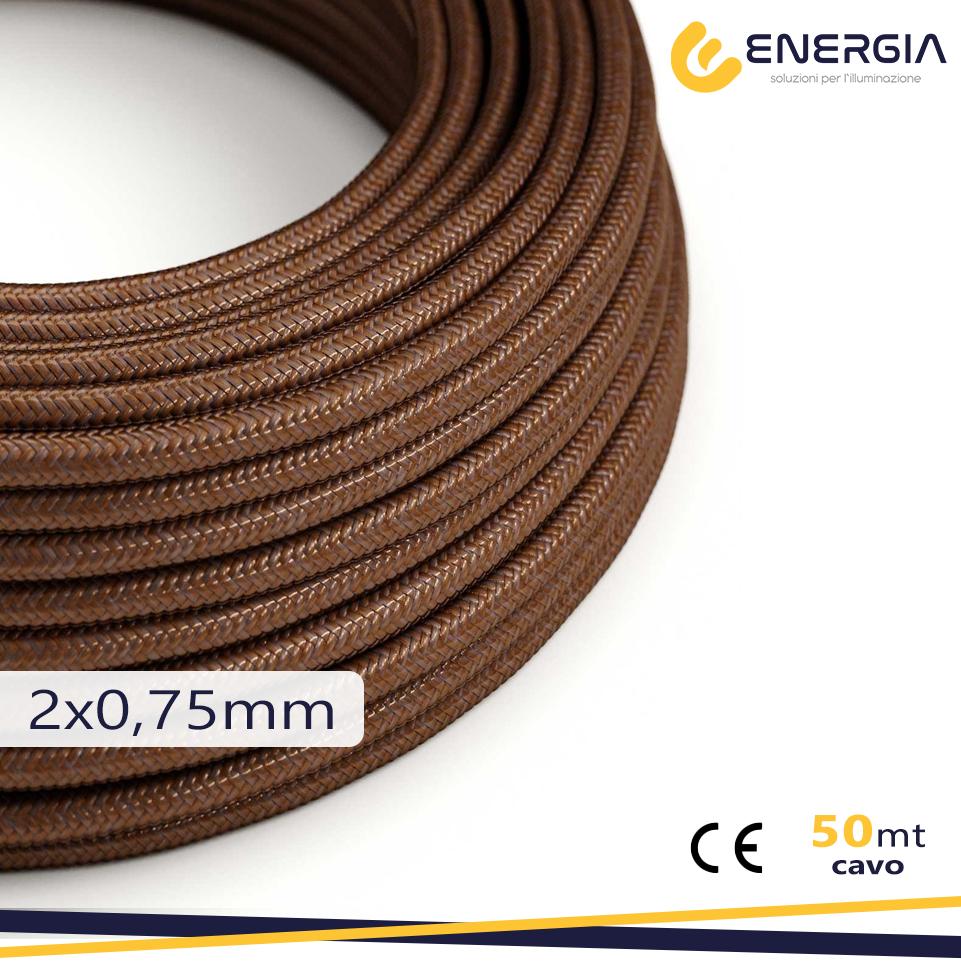 CAVO SETA MARRONE 2X0,75MM