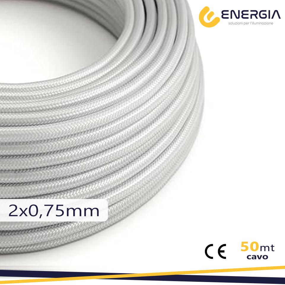 CAVO SETA ARGENTO 2X0,75MM