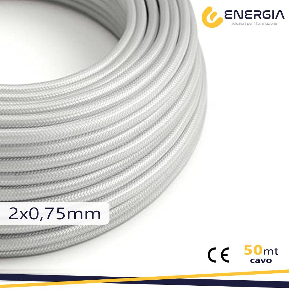 CAVO SETA ARGENTO 2X0,75MM