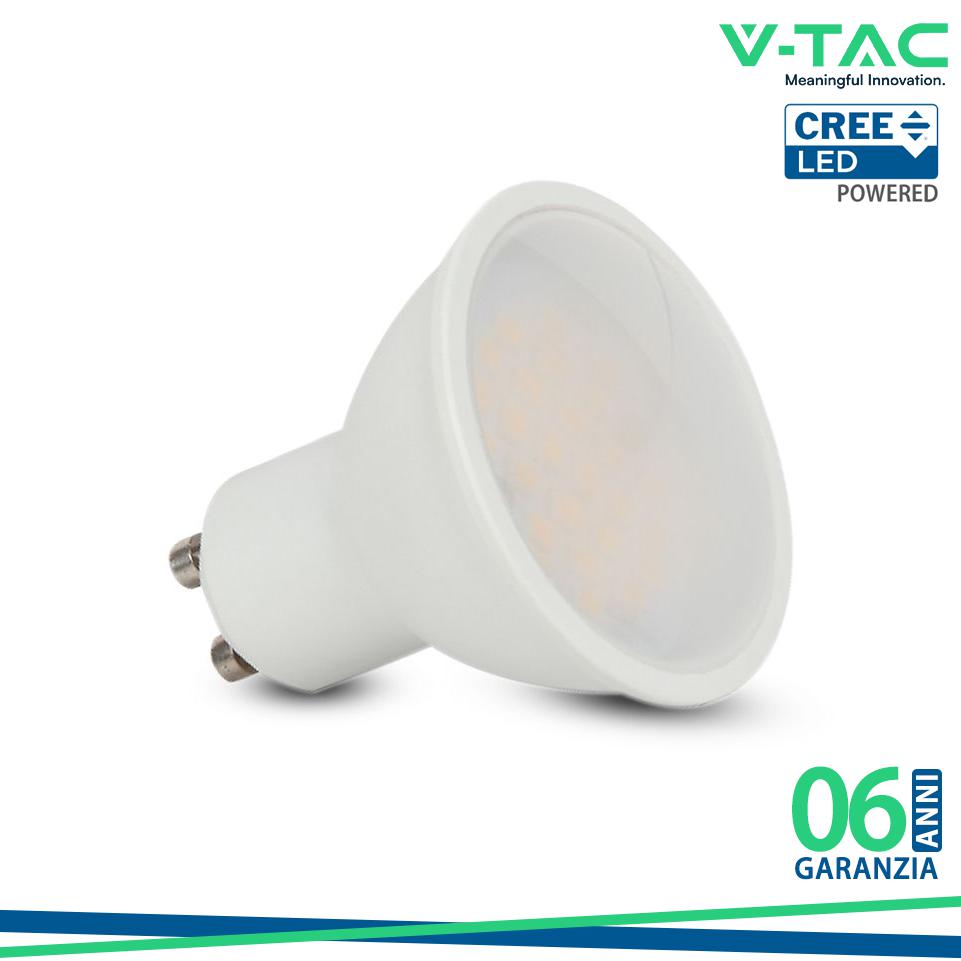 VT-271 10W GU10 LED FARETTO IN PLASTICA COPERTURA MILKY CHIP CREE 4000K 6 ANNI DI GARANZIA