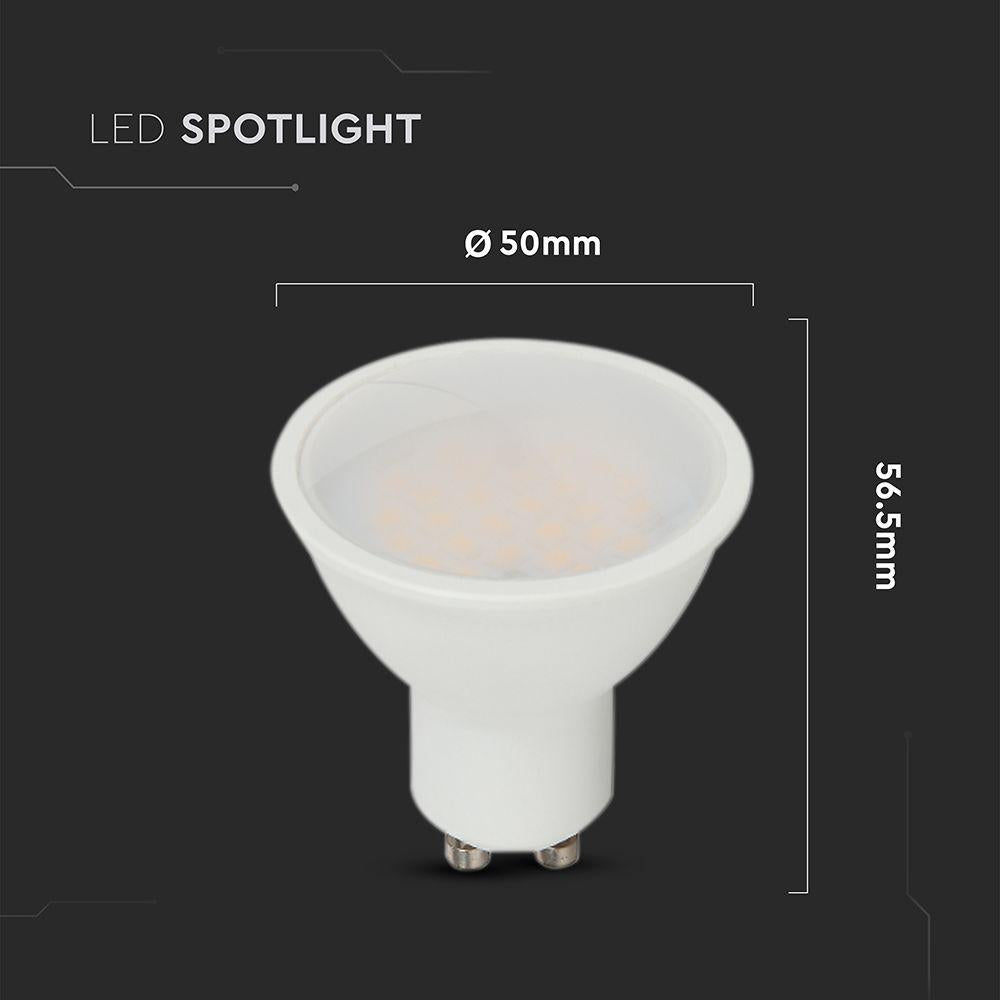 VT-271 10W GU10 LED FARETTO IN PLASTICA COPERTURA MILKY CHIP CREE 4000K 6 ANNI DI GARANZIA