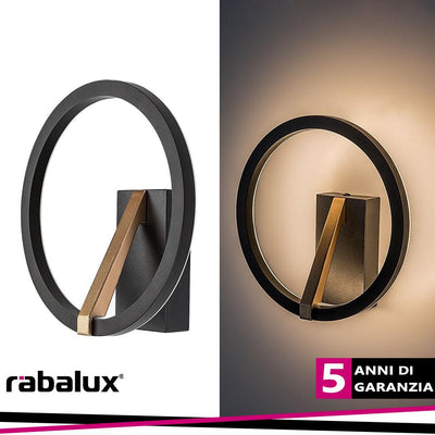 RENARA,INDWALL, 8W, H23CM, BLACK/GOLD