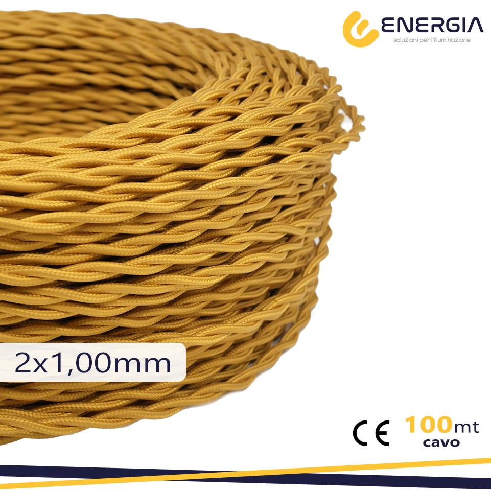 TRECCIA SETA 2X1MM ORO-FIENO