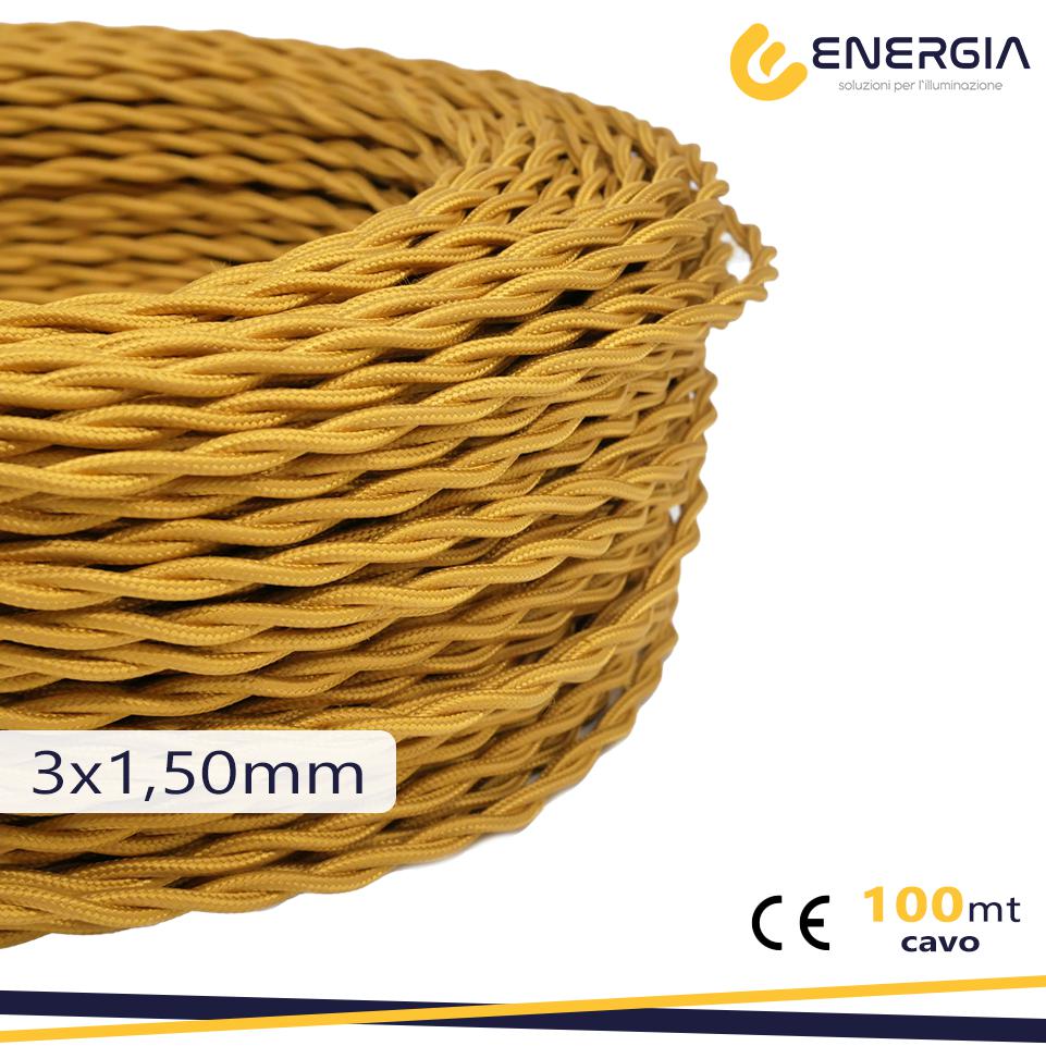TRECCIA SETA 3X1,5MM ORO-FIENO